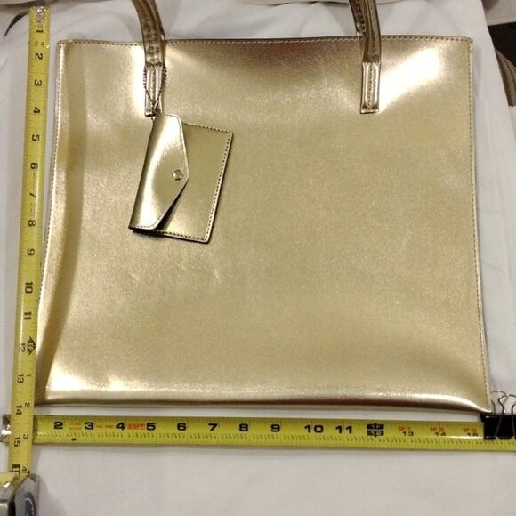 FANCY Gold Tote Shoulder Bag Office Career Documents Carrier Travel Laptop Ipad - Picture 4 of 9